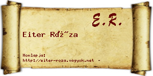 Eiter Róza névjegykártya